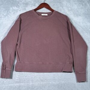 Perfect White Tee Sweatshirt Womens Small Pink Crewneck Pullover Fleece USA